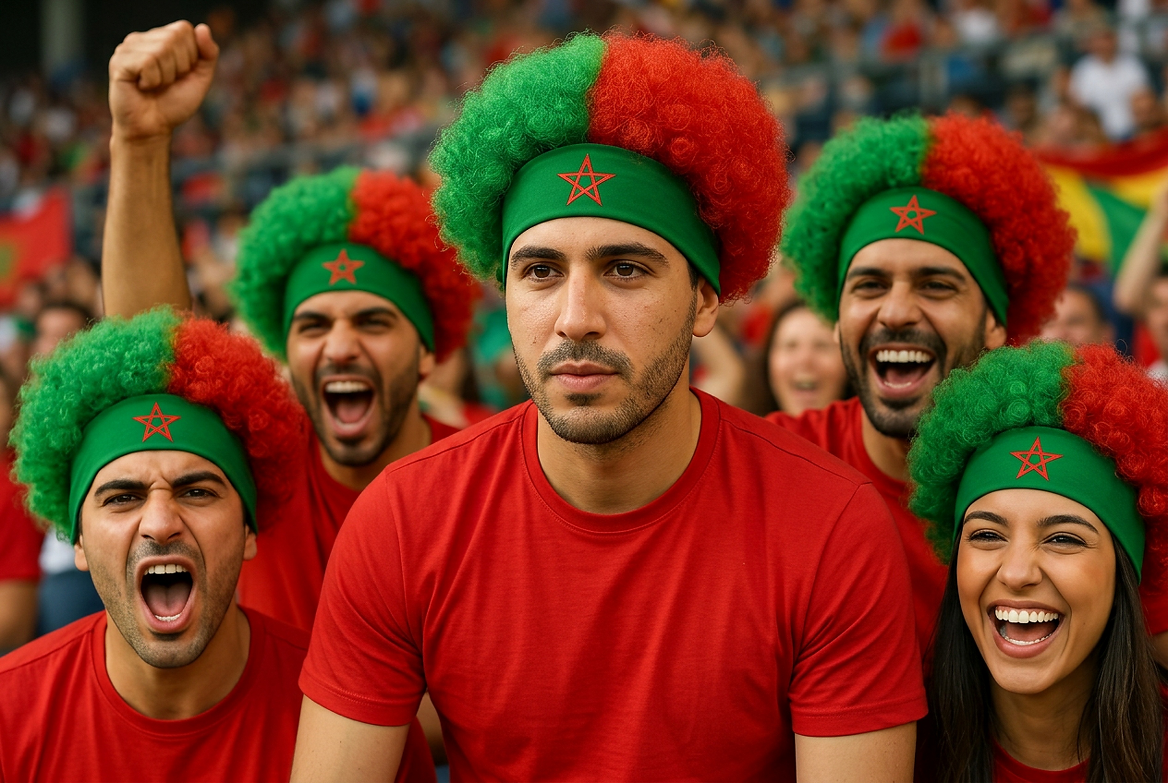 Chapeau à Perruque Maroc — supporter déjanté
